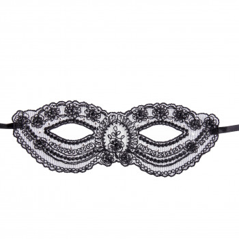 Glamouröse Maske „Raissa“ mit Swarovski Steinchen-Schwarz