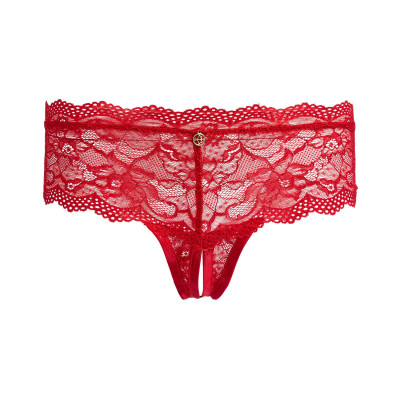String Panty Ouvert in Rot