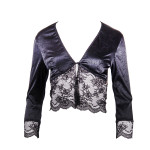 Exciting Mademoiselle Coco Cavalière jacket in black, front