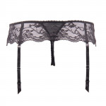 Luxurious thong panty with detachable suspenders, back