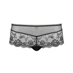 Luxurious panty crotchless back in black, front
