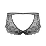 Luxurious panty crotchless back in black, back