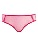 Diamor brief in red of transparent black tulle, front
