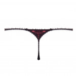 Lustful crotchless thong ouvert in red-black, back
