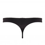 Luxury thong in black by Escora, back