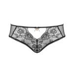 Delicate crotchless thong panty ouvert, front