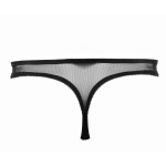 Sweet luxury crotchless panty thong by Escora in black, back