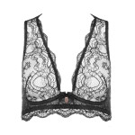 Luxury lace bra with buttons, front