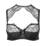 Luxury push-up bra with detachable collar, front