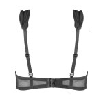 Fantastic shelf bra with tulle straps by Escora in black, back