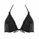Chic triangle bikinitop in black, front