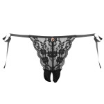 Crotchless thong in black - One Size by Diamor / Escora, front
